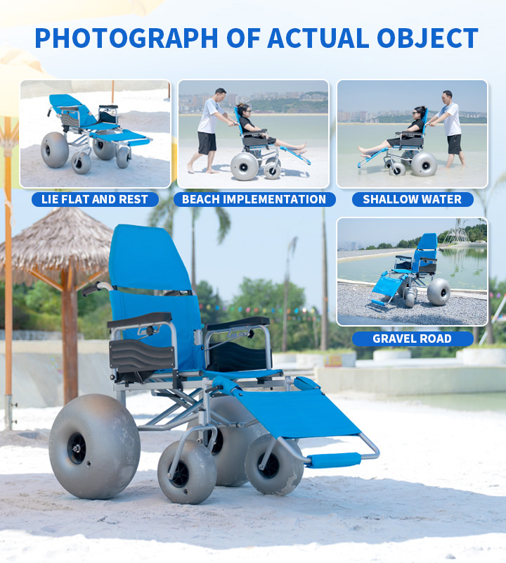 YSB01 folding and reclining beach wheelchair
