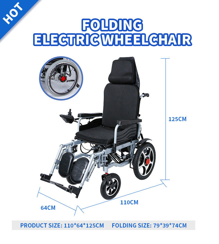 Reclining and folding electric wheelchair yse109