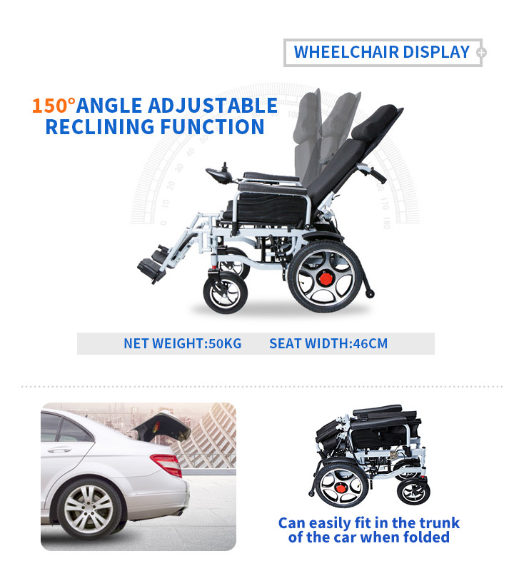Reclining and folding electric wheelchair yse109
