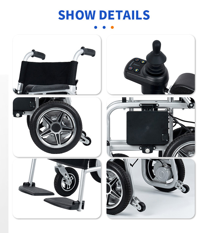 yse124 aluminum light folding electric wheelchair