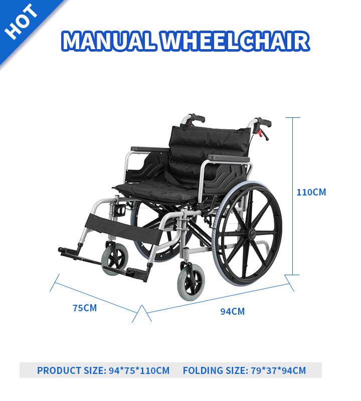 YSM2033 Wider seat bariatric folding manual wheelchair