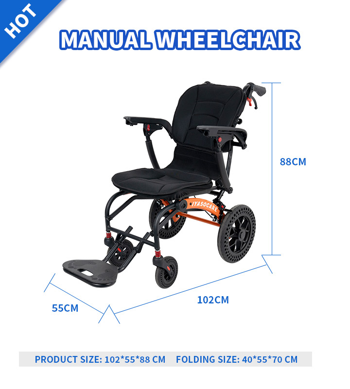 YSM2029 Ergonomic Seat Portable Airplane Wheelchair