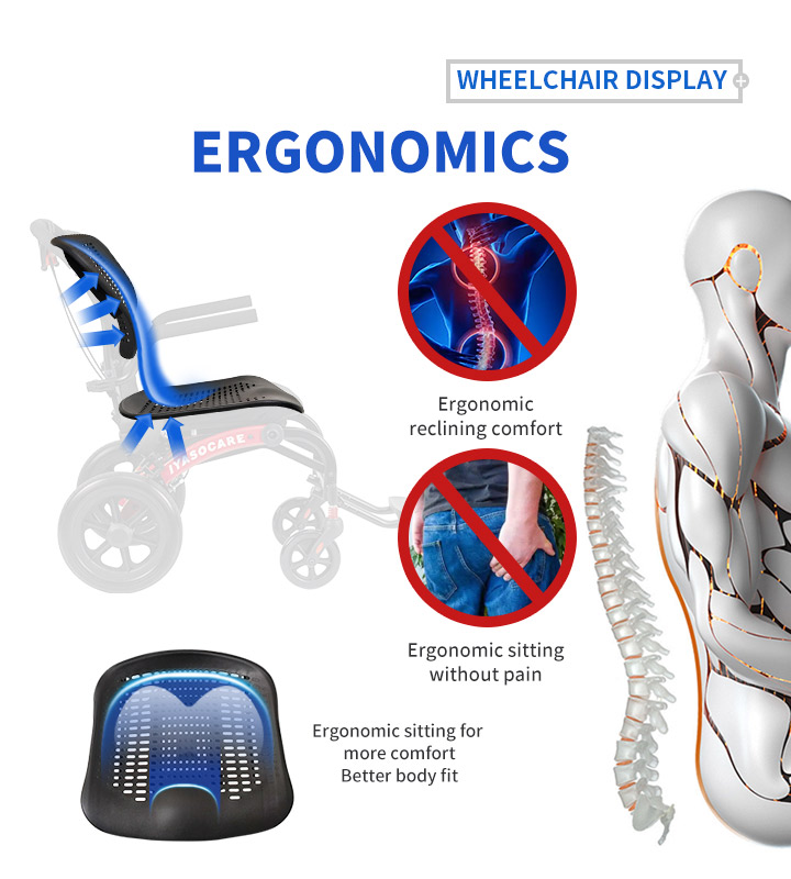 YSM2029 Ergonomic Seat Portable Airplane Wheelchair
