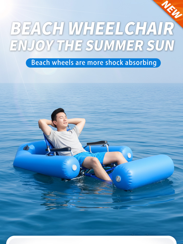 YSB02 Stainless Steel Folding Floating Beach Wheelchair