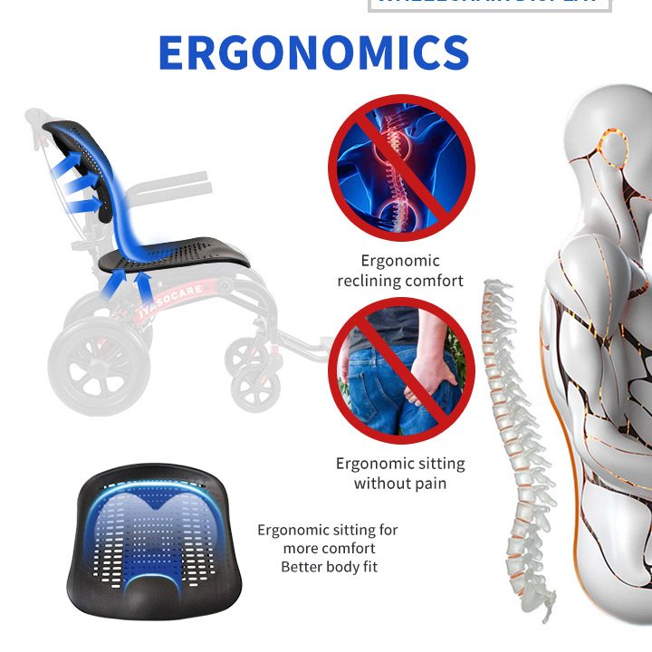 YSM2029 Ergonomic Seat Portable Airplane Wheelchair
